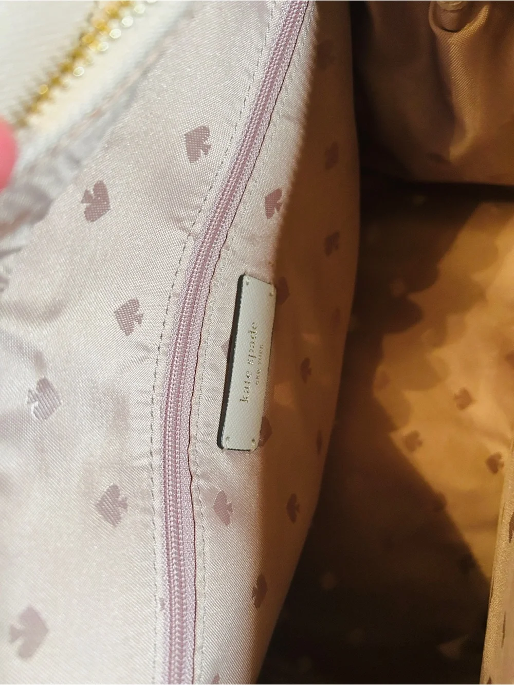 Kate Spade Cameron Spade Flower Applique Medium Satchel - Warm Beige Like New